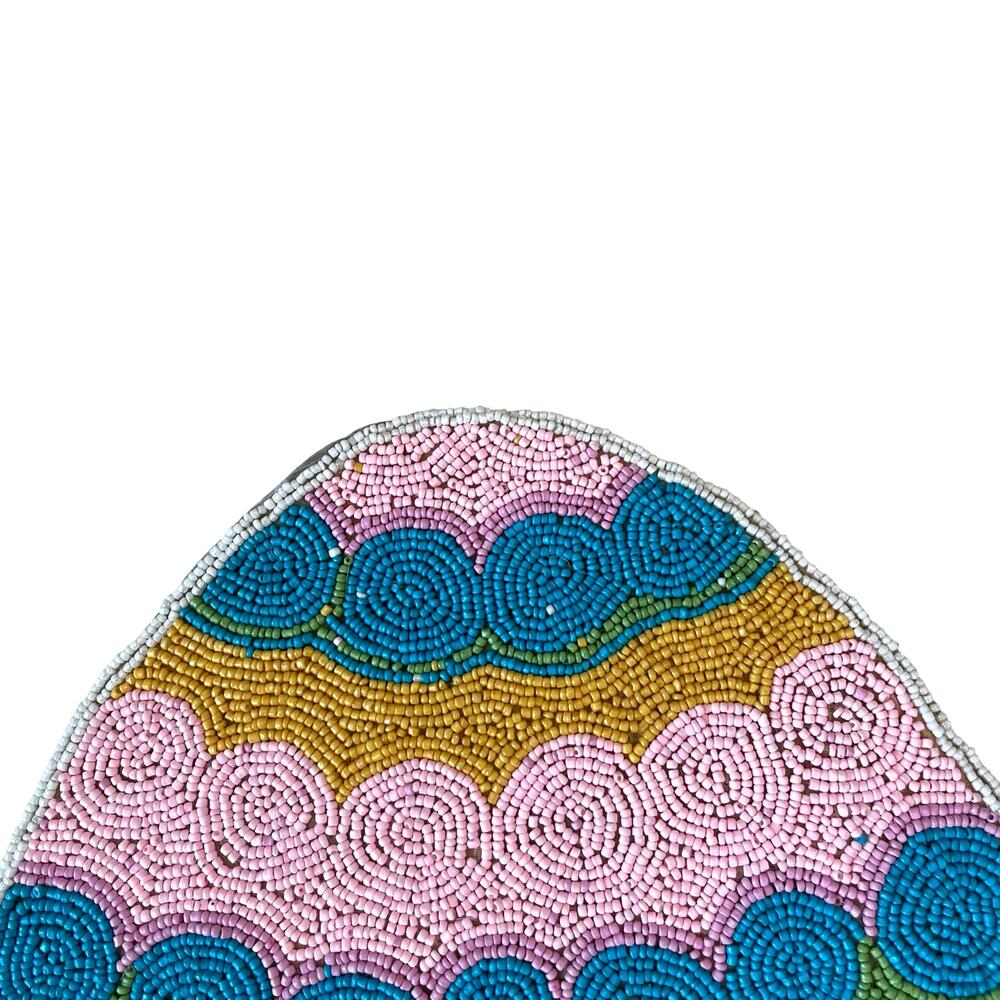 Tiramisu Easter Egg Beaded Placemat 15in Pop of Color New - Picture 3 of 8